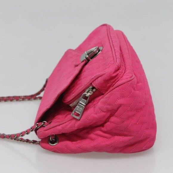 PRADA Chain Shoulder Bag Nylon Pink Auth - Picture 4 of 16